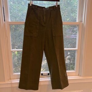 A. L. C. Cotton khaki green wide leg pants.